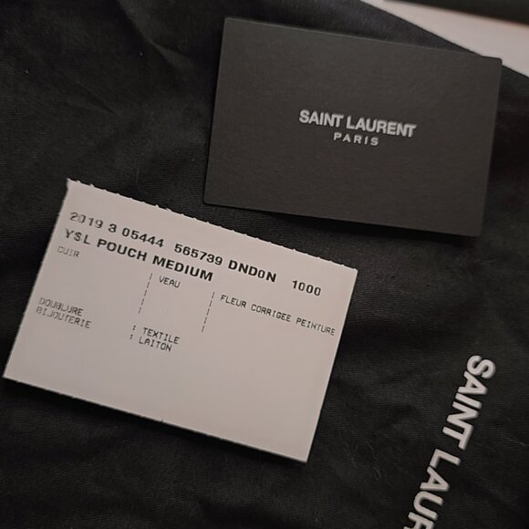 Saint Laurent Uptown Croc Effect Leather Poutch - Picture 6 of 7